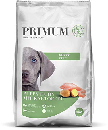 Primum - Soft Puppy Huhn mit Kartoffel - 5 kg - Halbfeuchtes Hundefutter - Getreidefreies Trockenfutter - Hoher Fleischanteil - Optimal verdaulich