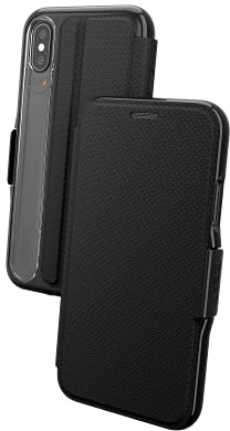 Gear 4 Oxford Folio Designed for iPhone X/XS Case, Advanced Impact Protection by D3O, Booklet Case - Black