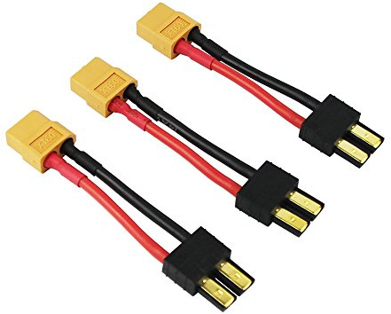 OliYin 3pcs Male TRX to Female XT60 Connector Adapter Cable 14awg 1.96in RC Wireless Charger Adapter LiPo(pack of 3)