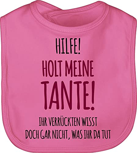 Shirtracer Baby Lätzchen - Sprüche - Hilfe Holt Meine Tante - Unisize - Pink - lustige babysachen spruch aunt sabberlatz babykleidung mit süßen sprüchen spruche teyze kinderlatz geschenke zur geburt