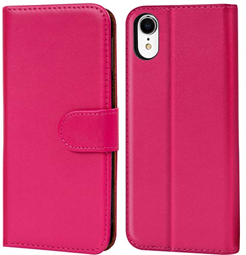 Verco iPhone XR Hülle, Handyhülle für Apple iPhone XR Tasche PU Leder Flip Case Brieftasche - Pink