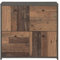 FORTE Best Chest Kommode mit 4 Türen Holzwerkstoff, Old-Wood Vintage kombiniert mit Betonoptik, 77,2 cm x 77,5 cm x 29,6 cm