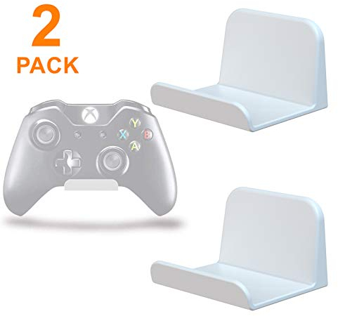 sciuU Supporto da Parete per Controller/Cuffie, [Set di 2] Gancio Adesivo 3M, Accessori Universali Appendi Cuffie per Gamepad di Xbox One/Xbox Series S/Series X / PS5 / PS4, Senza Viti, Bianco