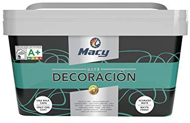 Macy Pintura Plástica Mate Decoración Interiores Excelente Cubrición, Acabado Perfecto. Color Esmeralda. 4 Litros
