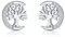 TANGPOET Arbre de Vie boucles d'oreilles pour Femme Argent Sterling 925 Cadeau de Bijoux d'anniversaire pour Fille Petite Amie Dame et Mère, Or blanc