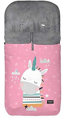 Pirulos Saco Carro Velour 451 Unicorn 353 09 Fresa - Fundas para asiento de coche, unisex, Rosa