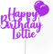 Cakeshop Personalisierte Happy Birthday Glitzer Kuchen Deko Angepasste Farbe jeder Name & jedes Alter Kuchen Dekoration für Geburtstag Party (Lila)