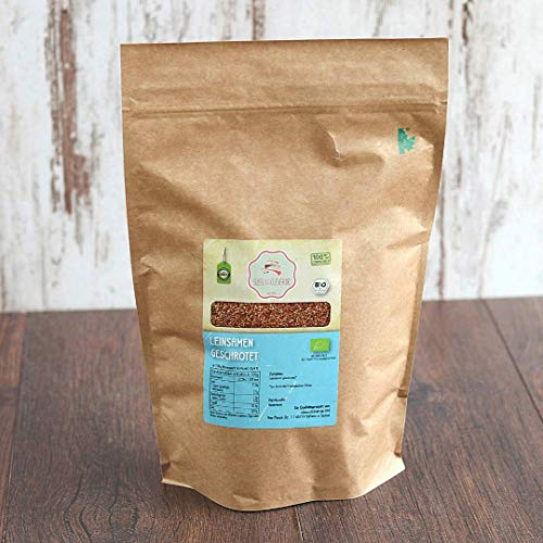 süssundclever.de® Bio Leinsamen geschrotet | 1,0 kg | braune Leinsamen | ökologisch-nachhaltig abgepackt