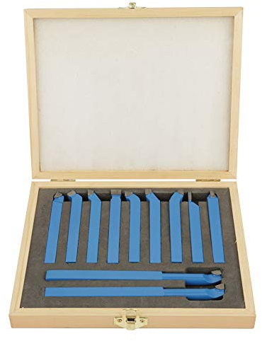 Tungsten Carbide Lathe Tool Set, Lathes Semi-Automatic Lathe Chisel Set 11pcs 12 * 12mm Lathe Tools, Tungsten Carbide Lathe Tool for General Lathe Turning Milling Cutting