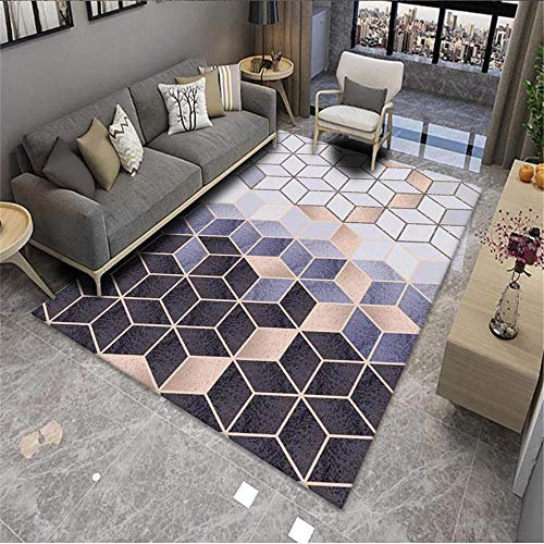 Dauerhaft Multi-größe Teppichen Lila Wohnzimmer Teppich lila Sechssickiges Design Durable Teppichwasserwäsche anpassbar Kaffeetisch Teppiches 160x230cm 5ft 3''X7ft 6.6''