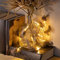 com-four® 2x LED Lichterkette mit Federn - Batteriebetriebene Lichterkette mit LED-Licht - Dekorative Beleuchtung mit Wachtelfedern für Weihnachten (02 Stück - Lichterkette Federn)