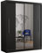 Fabryka Mebli Idźczak Kleiderschrank mit Spiegel, Wohnzimmerschrank - Schwarz Schwebetürenschrank, Schlafzimmerschrank - ‎58 x 204 x 218 cm - Schrank für Schlafzimmer, Wohnzimmer, Garderobe