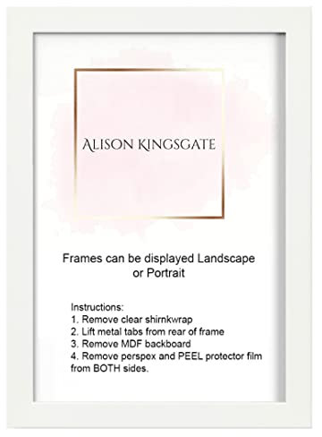 Modern Picture Frames - Multiple Colours & Sizes - Perspex Front & Wall Hanging Hooks - Poster/Photo/Wooden Frames (11 x 8.5)