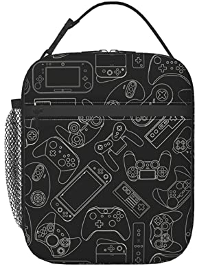 Gbuzozie Videospiel-Controller, Hintergrund, Lunch-Tasche, isoliert, tragbar, wiederverwendbar, Gaming-Gadgets, Lunchbox mit Reißverschluss für Damen und Herren, Picknick, Strand