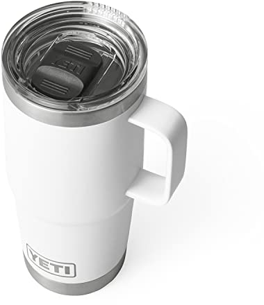 Yeti Rambler 20 oz Travel Mug, Stainless Steel, Vacuum Insulated with Stronghold Lid, White