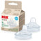 NUK for Nature – Lot de 2 becs verseurs de rechange pour gobelets - 6 à 18 mois - Anti-coliques - Sans BPA