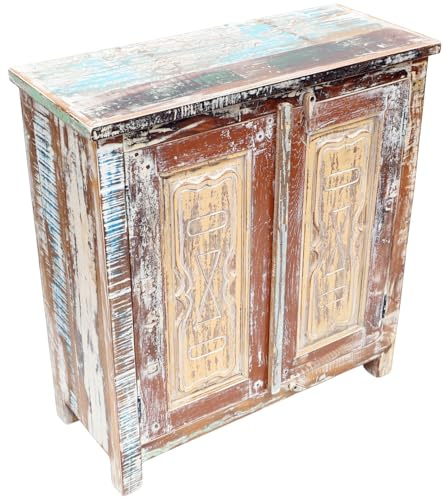 GURU SHOP Massive Vintage Kommode, Highboard, Sideboard, Flurschrank - Modell 43, 89x82x35 cm
