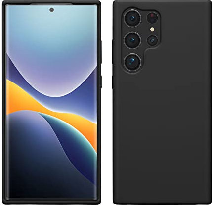 kwmobile Hülle kompatibel mit Samsung Galaxy S23 Ultra Hülle - dünnes Silikon Handy Case - Handyhülle weiche Oberfläche - kabelloses Laden - Schwarz
