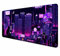 HUOCAIREN Retro Vaporwave Grande tappetino per mouse per scrivania, Neon Tokyo Street Pixel Art Desk Pad, Purple Japanese Anime Gaming Mouse Pad XXL, tappetino per scrivania, 90 x 40 cm