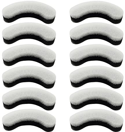 SAMANIJA 12-Pack cat Water Fountain Filters, Compatible with NPET WF050 & WF100 1.5L cat Water Fountain, Arc-Shaped Washable Transparent Pet Fountain.