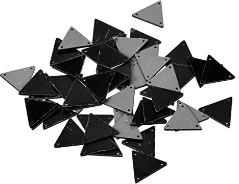 sourcing map 50 Stück Spiegel Strasssteine Zum Aufnähen DIY Verspiegelte Strasssteine Unregelmäßiger Acryl-Spiegel Spiegelperlen für Hochzeitskleid Abendkleider Stoffkleidung schwarz 23x23mm