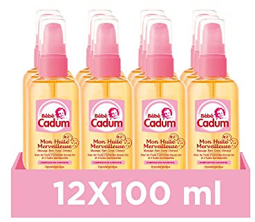 Cadum Bébé Cadum Huile Merveilleuse à l'Huile d'Amandes Douces Bio - Lot de 12 x 100 ml