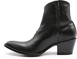 MEXICANA Stivali Texani Star in Pelle Nera Vintage con Ricamo Stella BL2372 Nero 36