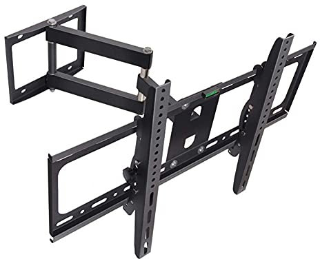 Support TV, Support TV Robuste, Support TV Mural Robuste pour téléviseurs Plats et incurvés LED LCD OLED 4K 32-60 jusqu'à 50 kg Bras articulé Extensible Support TV pivotant inclinable-Noir