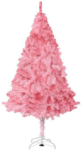 Arthas 6' Ft Tinsel Christmas Tree for Home Décor Xmas Holiday Seasonal Sparking Gorgeous Folding Artificial Christmas Tree (Pink)