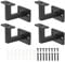 uxcell Black Fixed Swivel Hand Rail Brackets Adjustable Square Hand Rail Brackets for Staircase Stair (4PCS)