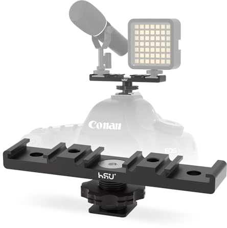 HSU Support d'adaptateur pour Griffe Chaude, Fixation Triple Griffe Froide, pour Flash Microphone LED Moniteur Vidéo, Accessoires pour Appareils Photo