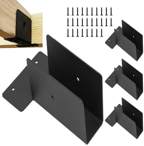 Kit de pergola en bois – Connecteurs de poteau en bois – Support de montage supérieur robuste, kit de quincaillerie, kit de menuiserie avec 28 vis pour divers bâtiments