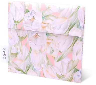 DGAZ Menstruationstasche, Mädchen Period Bag für Slipeinlagen/Menstruationstassen/Kleine Tampons, Tragbare Tamponhalter Tasche, Mini Make-up Tasche für Frauen (French Tulips)