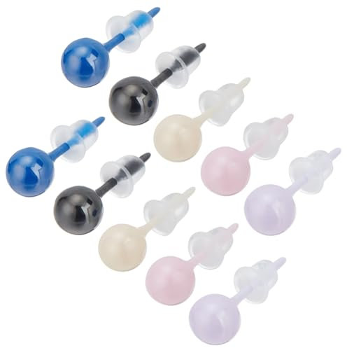 Beebeecraft 1 Box Mit 5 Paar Biokeramik Ohrstecker 5 Farben Halbkreis Zirkonia Keramik 6mm Runde Kugel Porzellan Ohrstecker Für Frisch Durchstochene Ohren Empfindliche Ohren Alltagskleidung Für Damen