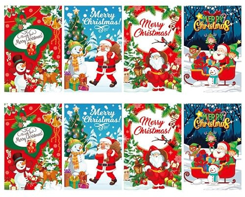 CORHAD 8stücke Weihnachten Flaschenetikett Weihnachts Flaschenetikett Weinflaschen Etiketten Aufkleber Wasserflasche Hochzeit für Weihnachts Party Dekorationen