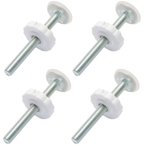 4 Pcs Pressure Mounted Baby Gates Threaded Spindle Rods M10 *10cm Walk Thru Gates Accessory Screw Bolts Kit for Baby Safety Gates Pet Dog Gate Stair Gates(White)