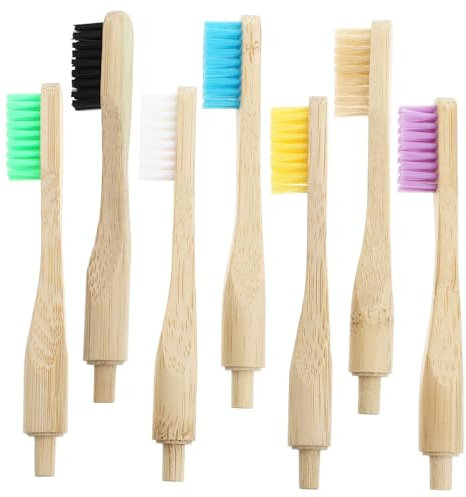BEBEMOKO 7stücke Teiliges Aus Nachhaltigen Bambus-nylon-zahnbürsten Mit Wechselbarem Bürstenkopf Bunten Farben Für Gesunde Zahnpflege Zu Hause