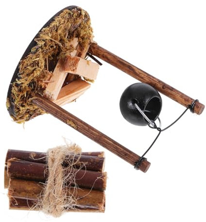 Alipis 1 Ensemble Accessoires De Maison De Poupée Décor De Maison De Poupée Accessoires pour Mini Feu De Joie Pot De Camping Maison Miniature Mini-Maison Accessoire Bois