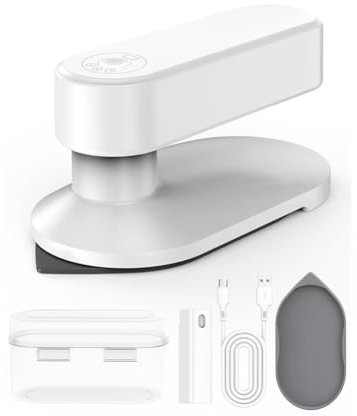 Vocdikficy Plancha de Viaje Inalámbrica para Ropa, Plancha de Tamaño Mini (Sin Vapor), Plancha Portátil Liviana de 0,7 Libras, con Caja de Almacenamiento, Almohadillas Térmicas