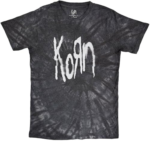 Korn Spider Glitch Band Logo Dye Wash T Shirt