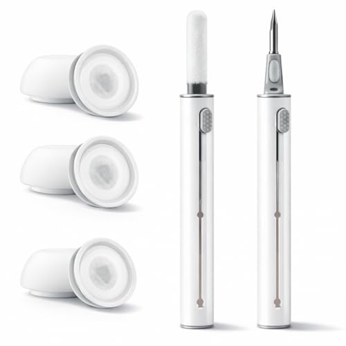 [3 Pairs] Replacement Ear Tips, Compatible With Pods, with Noise Reduction Holes, Built-in Dust Mesh, S/M/L Various sizes, Includes 3-in-1 Cleaning Pen Kit, for Bluetooth Earphones and Charging Case