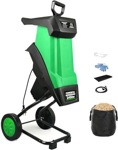 DIUNAOZI Biotrituratore Elettrico per Legno, biotrituratore da Giardino di Nuova Generazione, capacità di Triturazione Fino a 4 Cm, velocità 4500 Giri/Min, Cavo di Alimentazione da 30m