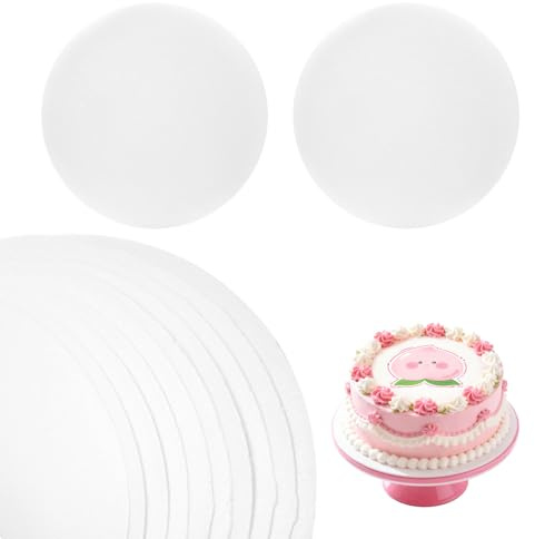 Rund Oblatenpapier für Torten 10 Blatt, 20cm Lebkuchen Oblaten, Esspapier Tortendeko, Waffelpapier für Torten Essbar, Reispapier Essbar, zum Tortenaufleger, Bemalen, Süßigkeiten