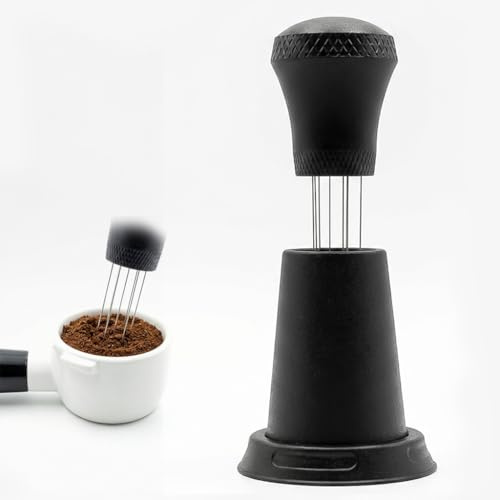 Haoyic Espresso Distribution Tool, WDT Stirrer with 0.3mm Needles and Stand, Barista Coffee Tool