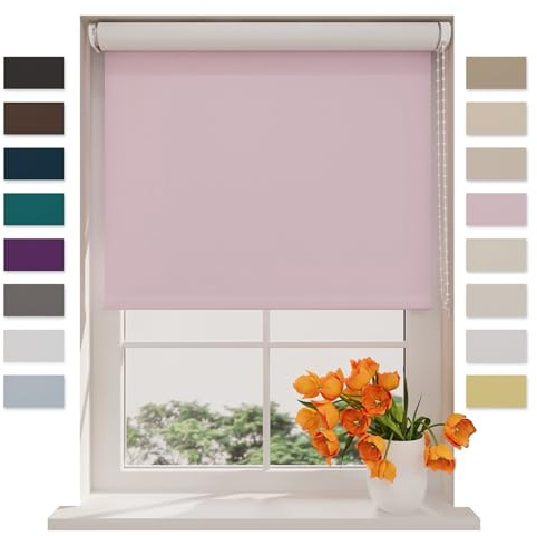 DTCH® Verdunkelungsrollo, rosa, 50 x 190 cm | Für Fenster, 100% verdunkelnd, Wand- oder Deckenmontage, Klemmfix separat erhältlich, Breiten bis 240 cm, kindersicher