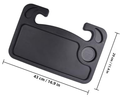 CHILDWEET Plateau de Volant de Voiture Grand Format Noir, Multifonction Angle Réglable, Tablette Portable pour Voiture pour Repas et Bureau en Stationnement, Accessoire Auto Pratique