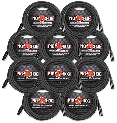 Strukture Pig Hog PHM20 10 pack 8mm Microphone XLR Mic Cable - 20ft