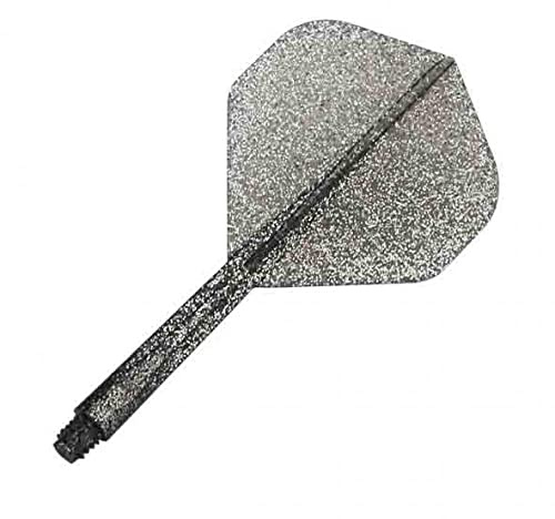 Condor Lame Glitter Flights | Standard | Long Smoke Silver | Integriertes einteiliges Flight & Shaft System, langlebige geformte Dart-Flights, professionelles Dartzubehör für Steel- & Softtip