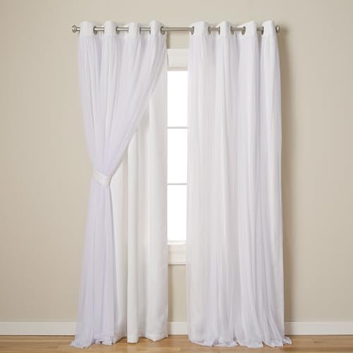 Exclusive Home Curtains Catarina Woven Blackout Grommet Top Panel Pair, Winter White, 52x96, 2 Piece