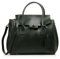 FIRENZE ARTEGIANI. Damen-Handtasche, echtes Leder, Pamelato, Tragegriffe und Reißverschluss, Design: Tote, Shopper für Damen, hergestellt in Italien, Vera Pelz, 40 x 30 x 15 cm, Grün